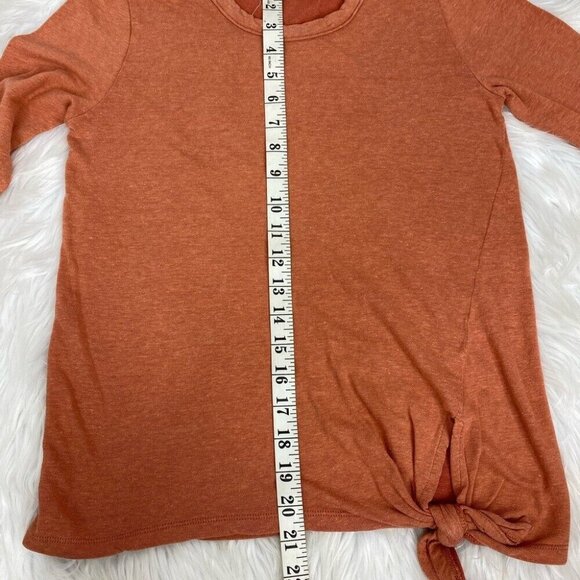 Madewell Women’s Orange Soundcheck Side Tie Long Sleeve Casual Tee Small/C32 - Picture 6 of 8